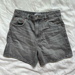 Zara retro denim shorts in gray